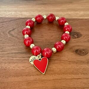 Red Heart Charm Bracelet by bourbon and bow ties